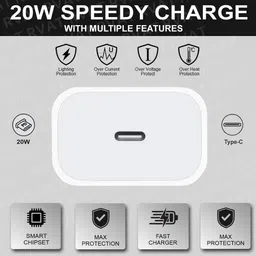 RVAT 20 W PD 3 A Wall Charger for Mobile with Detachable Cable image 3