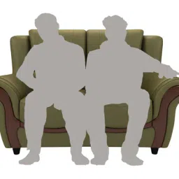 durian Blos Leatherette 2 Seater Sofas in Green Colour image 4