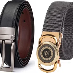 artisanwear Men & Women Casual Black, Grey Artificial Leather, Nylon Belt-picture-45