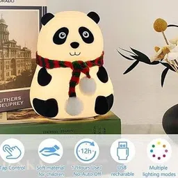 aishita enterprises Panda Silicone Night Colorful Light Tab Control [Decor Room] Flood Light Outdoor Lamp image 4