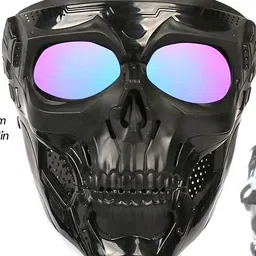 SKM-104 – Cyberpunk Skull Mask with Gold Reflective Lenses Skull Face Mask Blowtorch Safety Goggle-image-59