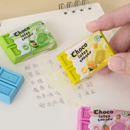rrl creations 4 Pieces Kawaii Mini Chocolate Eraser for Stationery Lovers Non-Toxic Eraser-picture-20