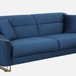 star india Sapphire Velvet Sofa Sets In Blue Colour (3+1+1) image 4