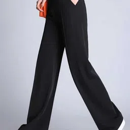 broadstar Women Loose Fit Black Lycra Blend Trousers image 3