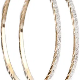 yellow chimes Gold Plated Party Wear Hoop Earrings For Women and Girls Alloy Hoop Earring-picture-11