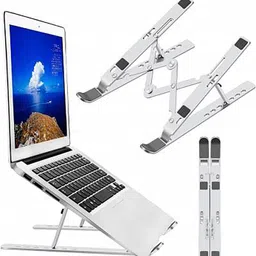 Rich Décor 7 Angles Adjustable Aluminum Foldable Desktop Holder Compatible 10-15.6” Stainless Steel Desk Stand Rotatable Laptop Stand with Adjustable Height Compatible with Universal Laptops image 2