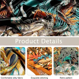 lqz Printed Polyester Women Multicolor Scarf image 4