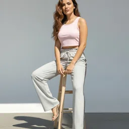 tedwoods Women Striped Grey Track Pants image 4