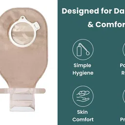 MED C-2601_BT-100 2-Piece Opaque Colostomy Pack of 5 + Flush Bottle Films Medical Dressing image 4