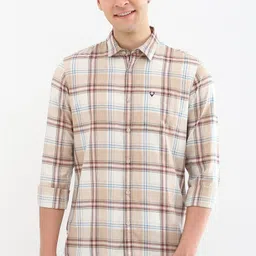 allen solly Men Comfort Fit Fit Checkered Spread Collar Casual Shirt-picture-11