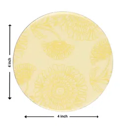 ireka homes Yellow Mango Wood (Set of 4) Enamel Coasters image 3