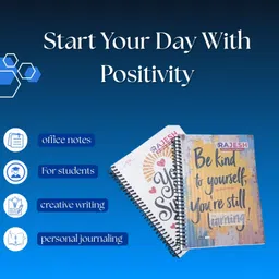rajesh stationery Ruled Soft Cover Spiral Notebook, Memo Notepads Diary with Motivational Cover A4 Notebook Ruled 140 Pages image 3