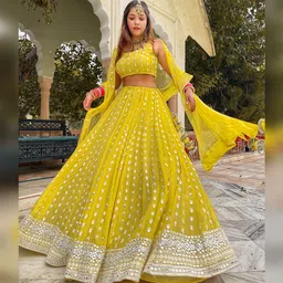 nidhifashion Self Design Semi Stitched Lehenga Choli-picture-39