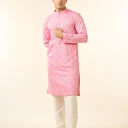 diwas by manyavar Men Printed Cotton Blend Straight Kurta image 4