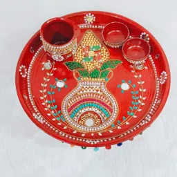 arvika creations Pooja Thali Set Stainless Steel image 2