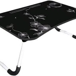 mayko & bayko Study Table/Bed Table/Portable Writing Desk for Office/Home/School(Black Flower) Wood Portable Laptop Table image 1