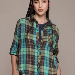 roadster Women Relaxed Fit Fit Checkered Casual Shirt image 5