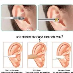 humanix 6 Pcs Professional Earwax Remover Kit Includes - Cleaning Brush & Storage Box image 3