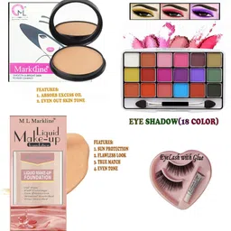 m l markline Face Glam up makeup Kit of 14 Makeup Items AR07 image 3