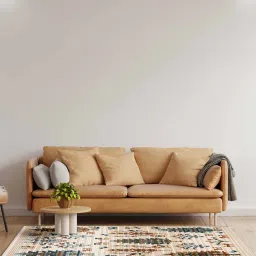 sapana carpet-mats Beige & Brown Traditional Polyester 6 x 9 Feet Machine Made Carpet image 1