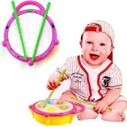 s yuvraj Flash Drum for Baby with 3D Lights, Music, Sounds and Drum Sticks | Battery Operated Lighting and Musical Toy for Kids image 2