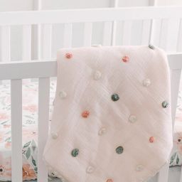 crane baby Pink Parker Cotton Reversible Kids Blanket-picture-0