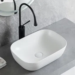 kriss kross White Table top Wash Basin/Glossy Finish/Counter top/Table top Bathroom Sink/Super White Color For Bathroom & Living Room- Bravo Table Top Basin-picture-34