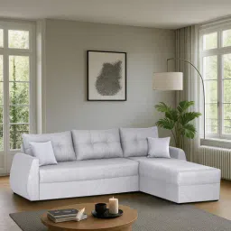 mintwud from pepperfry Indigo LHS Fabric 6 Seater Sectional Sofa In Royal Grey Colour-picture-13