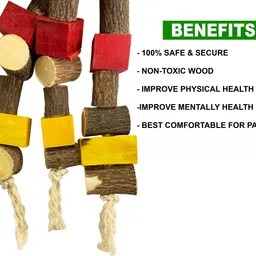 congo natural parrot treat Premium Non-Toxic Edible Colored Chewing Toy for All Birds Wooden Chew Toy For Bird image 2