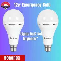 henonex LED Power Backup Bulbs 12W Emergency Bulbs Set of 2 4 hrs Bulb Emergency Light-picture-15