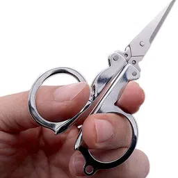 crafts haveli Foldable Scissors Pack of 3 – Stainless Steel Mini Travel Scissor for DIY Craft Scissors image 3