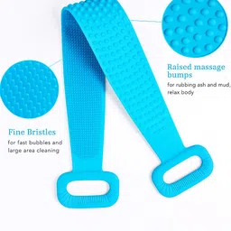 parvluxe Silicone Back Scrubber for Shower Dual-Sided Body Exfoliating Belt with Massage image 3