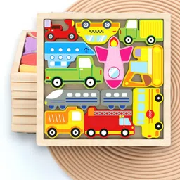 vhd Wooden Vehicle Puzzle Board for Kids – Educational Transport Toy TR160-picture-21
