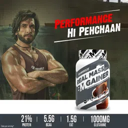 bigmuscles nutrition Real | High Protein Muscles | Added BCAA, Glutamine Weight Gainers/Mass Gainers image 4