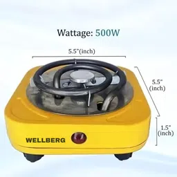 wellberg 500 W Radiant Cooktop Push Button image 3