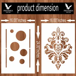 priyankadecor WALL PAINTING FOR STENCIL DESIGN WITH COMBO SIZE (16 INCH X 24 INCH ) WITH FLORAL PATTERN ART STENCILL WALLS DESIGNS FOR ROOMS, CRAFT, CEILING, HALLS, ETC. Stencil-picture-16
