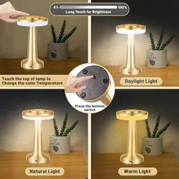 dasndas Touch Sensor Light, 3-Levels Portable Dimming Wireless Battery Operated Lamp Table Lamp image 5