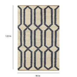 Beige Jute Geometrical 8 x 10 Feet Hand Woven Carpet by Jaipur Rugs image 4