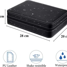 krishyam ®Watch Box Portable Travel Zipper PU Leather Storage Case Watch Display Box Watch Box image 5