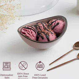claymistry Ceramic Dessert Bowl Handcrafted Glossy Microwave Safe Bowl | 15*12*7 260 ml image 4