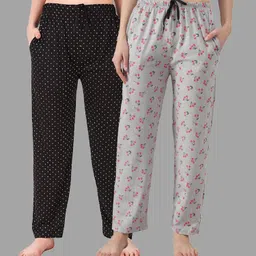 pstenterprises Pack of 2 Women Printed Multicolor Track Pants-picture-35