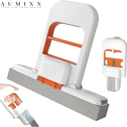 aumixx Mini Foldable Desktop Mop Wet & Dry Use | Portable Cleaning Tool Mop Set image 1