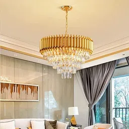baslash 600mm Full gold Round Chandelier For Living Room Bed Room Chandelier Ceiling Lamp image 2