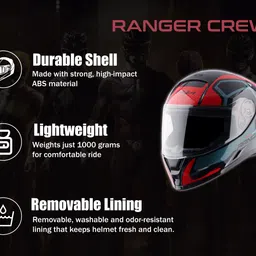 vega Ranger DX Crew Motorbike Helmet image 2