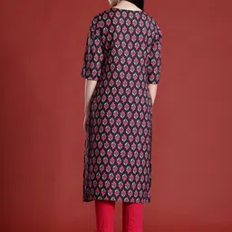 anouk Women Printed Viscose Rayon Straight Kurta image 5