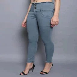 1daystreet Women Skinny Mid Rise Grey Jeans-picture-10