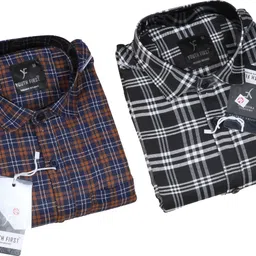 youth first Men Regular Fit Checkered Spread Collar Casual Shirt image 1