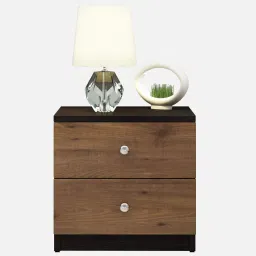 crystal furnitech Eliza Engineered wood Bedside Table In Knotty Wood & Wenge Finish image 4