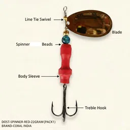 coral india Spinner Bait Brass Fishing Lure image 2