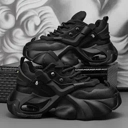 xtoon Black Stylish Casual Sneakers For Men image 1